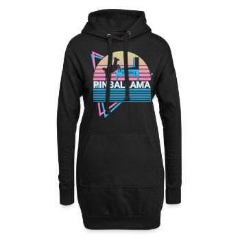Flipper Llama Pinball Machine Rétro - Sweat-shirt à capuche long Femme - noir - Devant