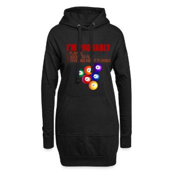 Je suis probablement, 1 en train de jouer, 2 sur le point de jouer, 4 - Sweat-shirt à capuche long Femme - noir - Devant
