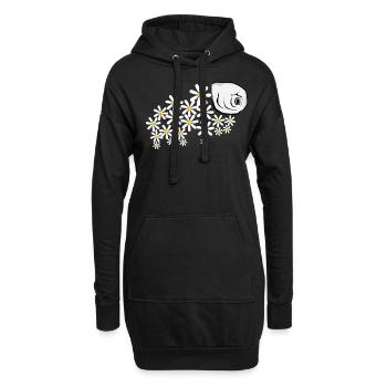 Bärtierchen Tardigrade Blüten - Hoodie-Kleid - Schwarz - Vorne