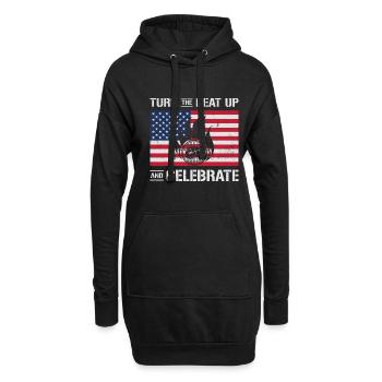 Barbecue de l’indépendance des États-Unis Drapeau américain - Sweat-shirt à capuche long Femme - noir - Devant