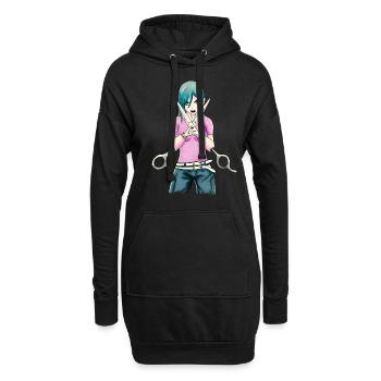Bizarro Fiction Esthétique Weirdcore Anime Girl - Sweat-shirt à capuche long Femme - noir - Devant