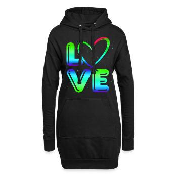 80er Jahre Retro KostümMottoparty Kostüm 90s Party - Hoodie-Kleid - Schwarz - Vorne