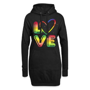 80er Jahre Retro KostümMottoparty Kostüm 90s Party - Hoodie-Kleid - Schwarz - Vorne