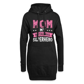 Fête des mères Super Mama Super-héroïne Mamie Héroïne - Sweat-shirt à capuche long Femme - noir - Devant