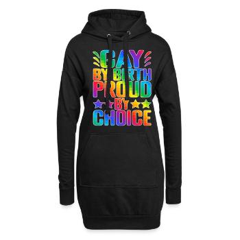 Gay By Birth Proud By Choice 2 - Hoodie-Kleid - Schwarz - Vorne