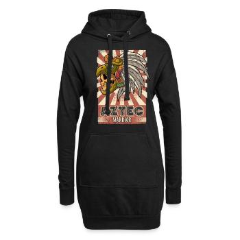 Guerrier aztèque mexicain Aztèques - Sweat-shirt à capuche long Femme - noir - Devant