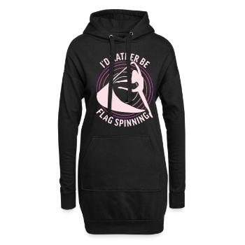 Color Guard Je préfère être Flag Spin - Sweat-shirt à capuche long Femme - noir - Devant