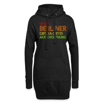 Berlin Kreuzberg Berliner - Hoodie-Kleid - Schwarz - Vorne