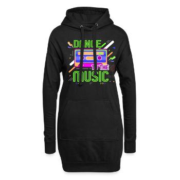 80er Jahre Retro KostümMottoparty Kostüm 90s Party - Hoodie-Kleid - Schwarz - Vorne