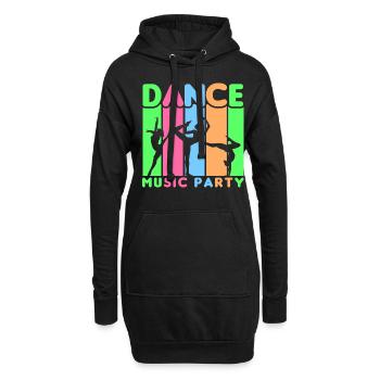 80er Jahre Retro KostümMottoparty Kostüm 90s Party - Hoodie-Kleid - Schwarz - Vorne