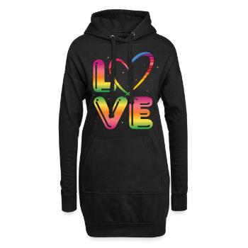 80er Jahre Retro KostümMottoparty Kostüm 90s Party - Hoodie-Kleid - Schwarz - Vorne