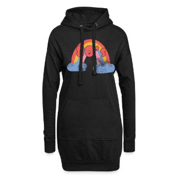 80er Jahre Retro KostümMottoparty Kostüm 90s Party - Hoodie-Kleid - Schwarz - Vorne