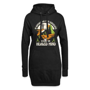 Psychische Gesundheit Natur Umwelt - Hoodie-Kleid - Schwarz - Vorne