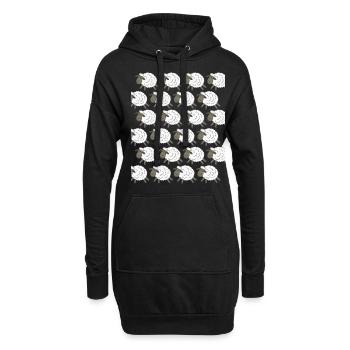 Moutons Moutons - Sweat-shirt à capuche long Femme - noir - Devant
