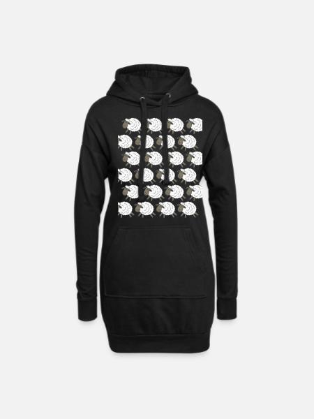 Schapen Schapen - Hoodiejurk - zwart