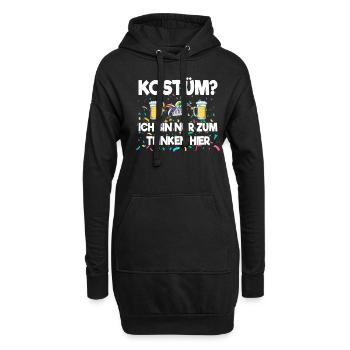 Kostüm? Ich bin nur zum Trinken hier - Hoodie-Kleid - Schwarz - Vorne