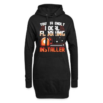 Your Flooring Installer - Hoodie-Kleid - Schwarz - Vorne