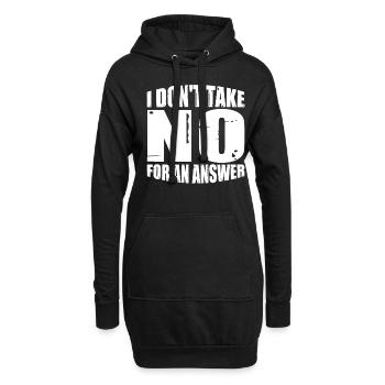 Je ne prends pas non pour une réponse 4 - Sweat-shirt à capuche long Femme - noir - Devant
