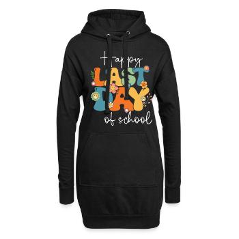 Groovy Happy Last Day des élèves enseignants - Sweat-shirt à capuche long Femme - noir - Devant