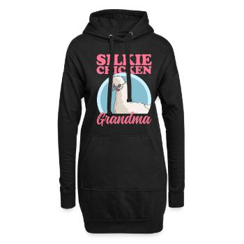 Silk Chicken Grandma Silk Chicken Silkie Chicken Gift - Sweat-shirt à capuche long Femme - noir - Devant