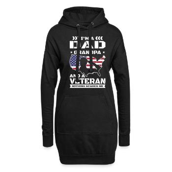 Veteran US American Veterans Dad Grandpa Nichts - Hoodie-Kleid - Schwarz - Vorne