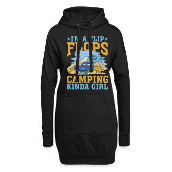 Je suis une Flip Flops et Camping Kinda Girl 3 - Sweat-shirt à capuche long Femme - noir - Devant