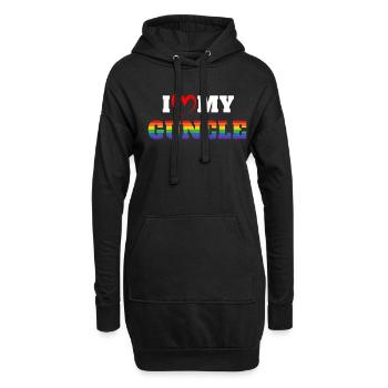 J’aime mon oncle Gay Oncle Gay - Sweat-shirt à capuche long Femme - noir - Devant