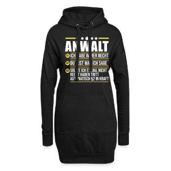 Jurist Anwalt - Hoodie-Kleid - Schwarz - Vorne