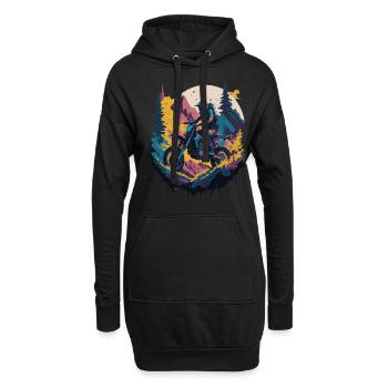 Motocross Biker Rennen Dirt Bike Motorrad Offroad - Hoodie-Kleid - Schwarz - Vorne
