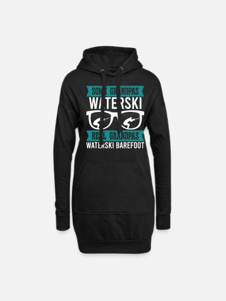 Barefoot Waterskiing Grandpa - Hoodie-kjole - sort