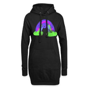 80er Jahre Retro KostümMottoparty Kostüm 90s Party - Hoodie-Kleid - Schwarz - Vorne