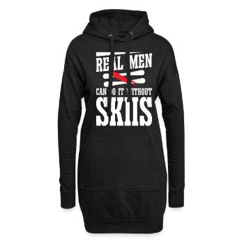 Real men can do it without skiis - Hoodie Dress - black - Front