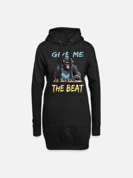 Give Me The Beat DJ Musik Techno Kopfhörer Pop - Hoodie-Kleid - Schwarz