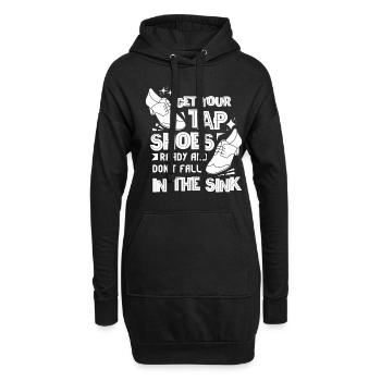 Danseur de claquettes Chaussures de danse à claquettes Instructeur de danse à claquettes - Sweat-shirt à capuche long Femme - noir - Devant