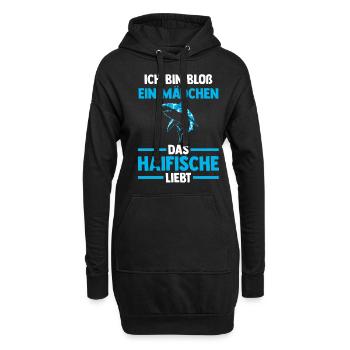 Fische Haifisch - Hoodie-Kleid - Schwarz - Vorne