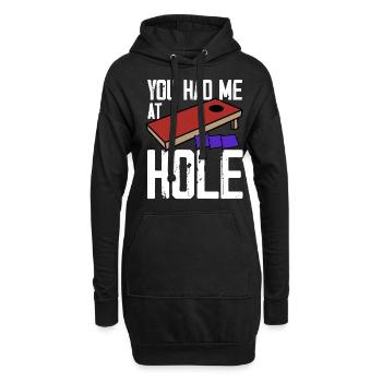 Lustiges Cornhole Corn Hole - Hoodie-Kleid - Schwarz - Vorne