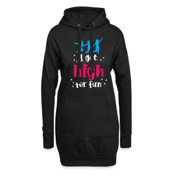 I get high for fun - Hoodie-Kleid - Schwarz - Vorne