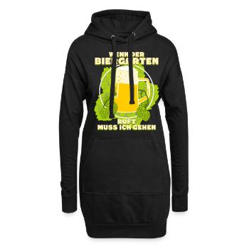 Der Biergarten ruft - Hoodie-Kleid - Schwarz - Vorne