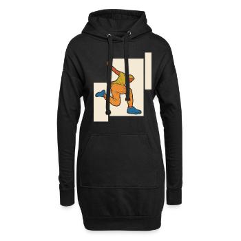 Parkour Graffiti - Hoodie-Kleid - Schwarz - Vorne
