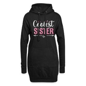 Beste Schwester Aller Zeiten Sisterhood - Hoodie-Kleid - Schwarz - Vorne