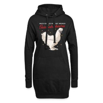 Seidenhuhn Seidenhühner | Silkie Hühner Geschenk - Hoodie-Kleid - Schwarz - Vorne
