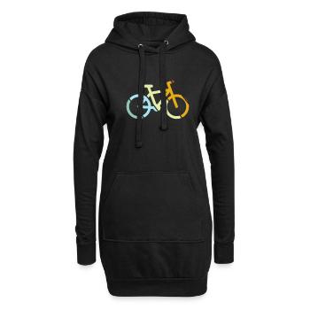 Vélo Rétro - Sweat-shirt à capuche long Femme - noir - Devant