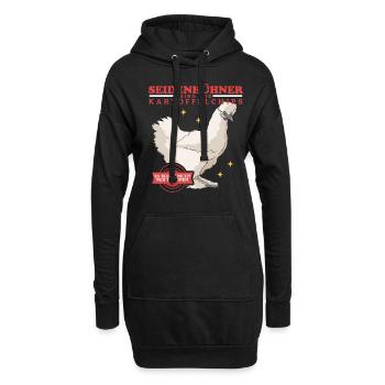 Seidenhuhn Silkie Hühner | Seidenhühner Geschenk - Hoodie-Kleid - Schwarz - Vorne