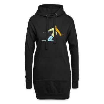 Ski Retro - Hoodie-Kleid - Schwarz - Vorne
