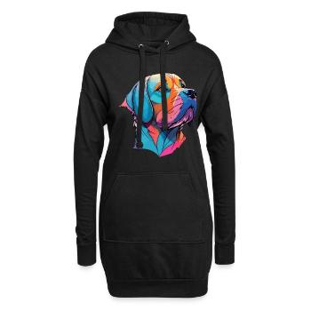 Labrador Hund Pop-Art Kunst Hundeliebhaber Hunde - Hoodie-Kleid - Schwarz - Vorne