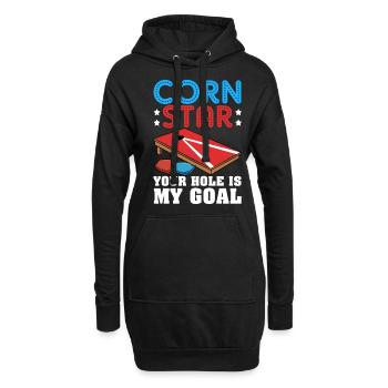 Drôle de trou de maïs Cornhole - Sweat-shirt à capuche long Femme - noir - Devant