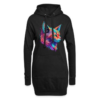 Chats Pet Art Mignon Chat Mignon Chaton - Sweat-shirt à capuche long Femme - noir - Devant