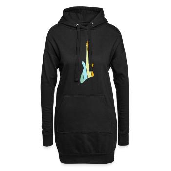 E Gitarre Retro - Hoodie-Kleid - Schwarz - Vorne