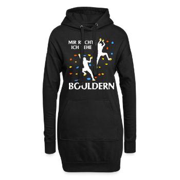 Bouldern Klettern Kletterer - Hoodie-Kleid - Schwarz - Vorne