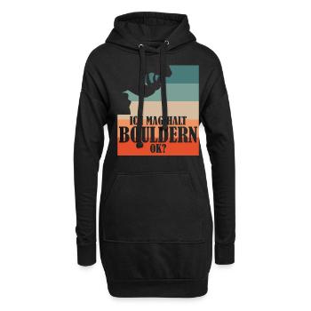 Bouldern Kletterer Klettern - Hoodie-Kleid - Schwarz - Vorne